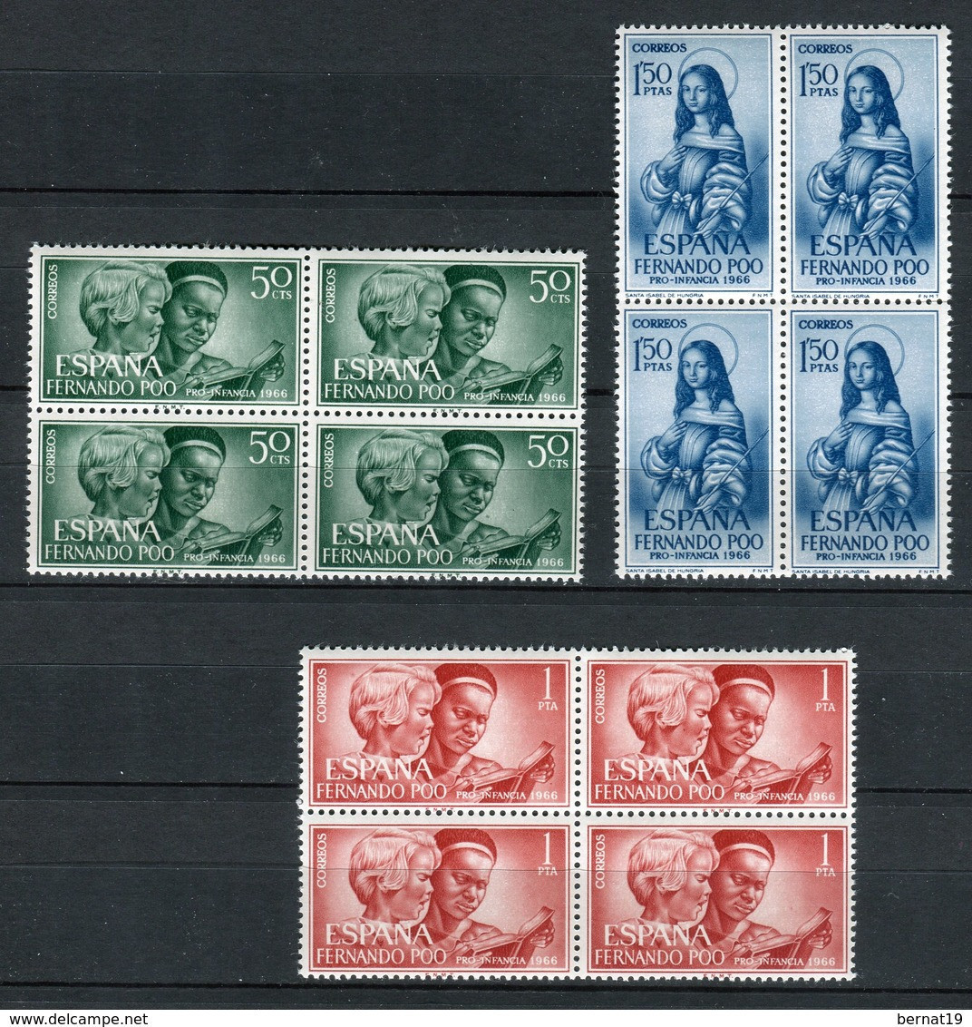 Fernando Poo 1966. Edifil 248-50 X 4 ** MNH. - Fernando Po