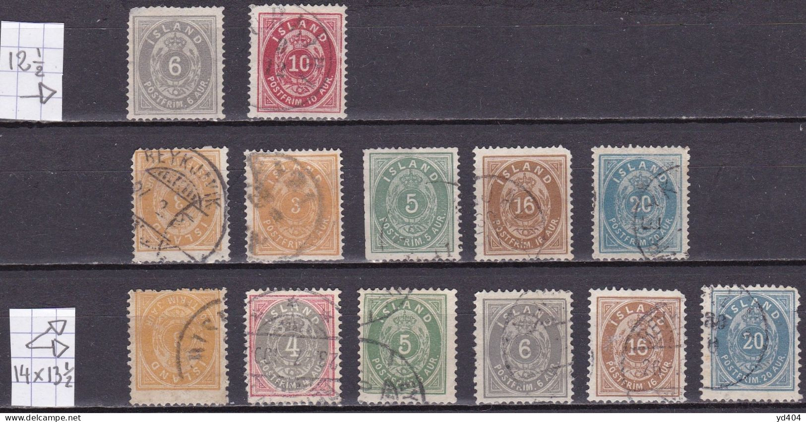 IS004 – ISLANDE – ICELAND – 1876/98 – NUMERAL VALUE LOT - SC # 10-28 USED 335 € - Gebraucht