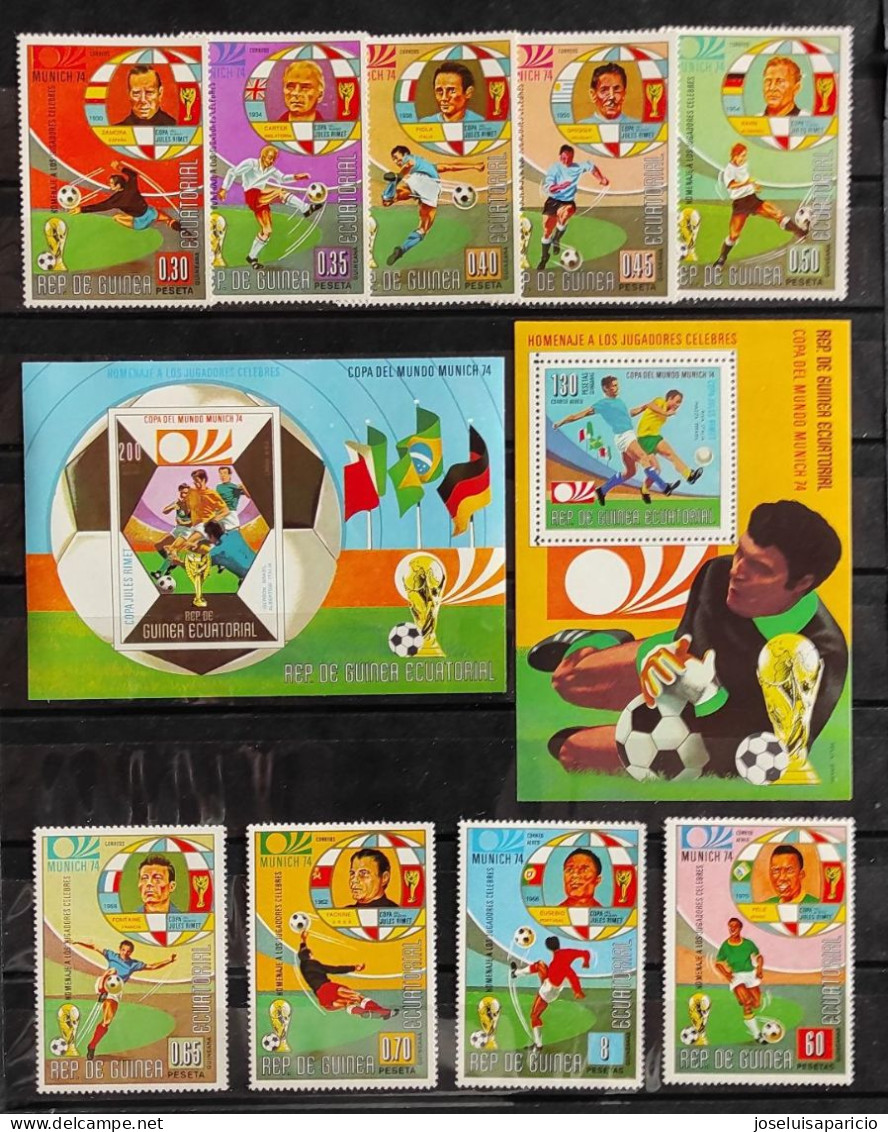 COPA DEL MUNDO DE FUTBOLL- MUNICH 74- HOMENAJE A LOS JUGADORES CÉLEBRE SERIE 9 VLORES MNH- MICHEL 307/15- B86- B87 - 1974 – Westdeutschland