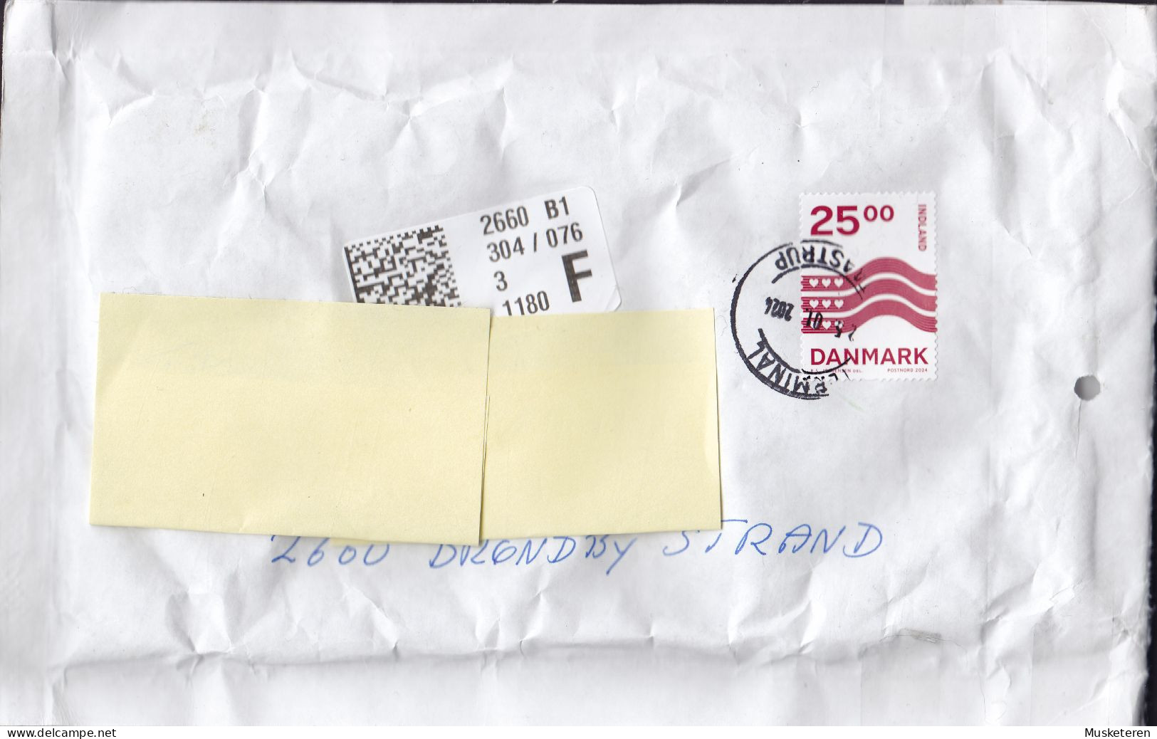 Denmark TERMINAL TAASTRUP Cancel 2024 'Bubble Plast' Cover Brief Lettre BRØNDBY STRAND 25.00 Kr. INDLAND Stamp - Storia Postale