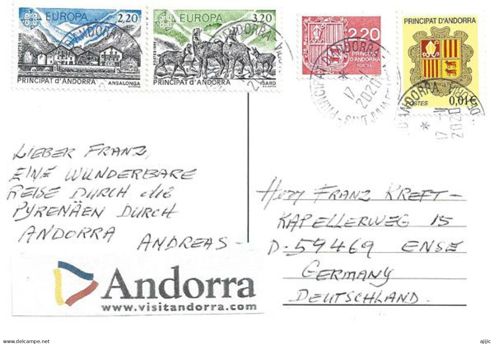 Europa 1986 On Postcard Snow Wall, Access Road To Andorra. Pas De La Casa (France-Andorra Border) - Gebruikt