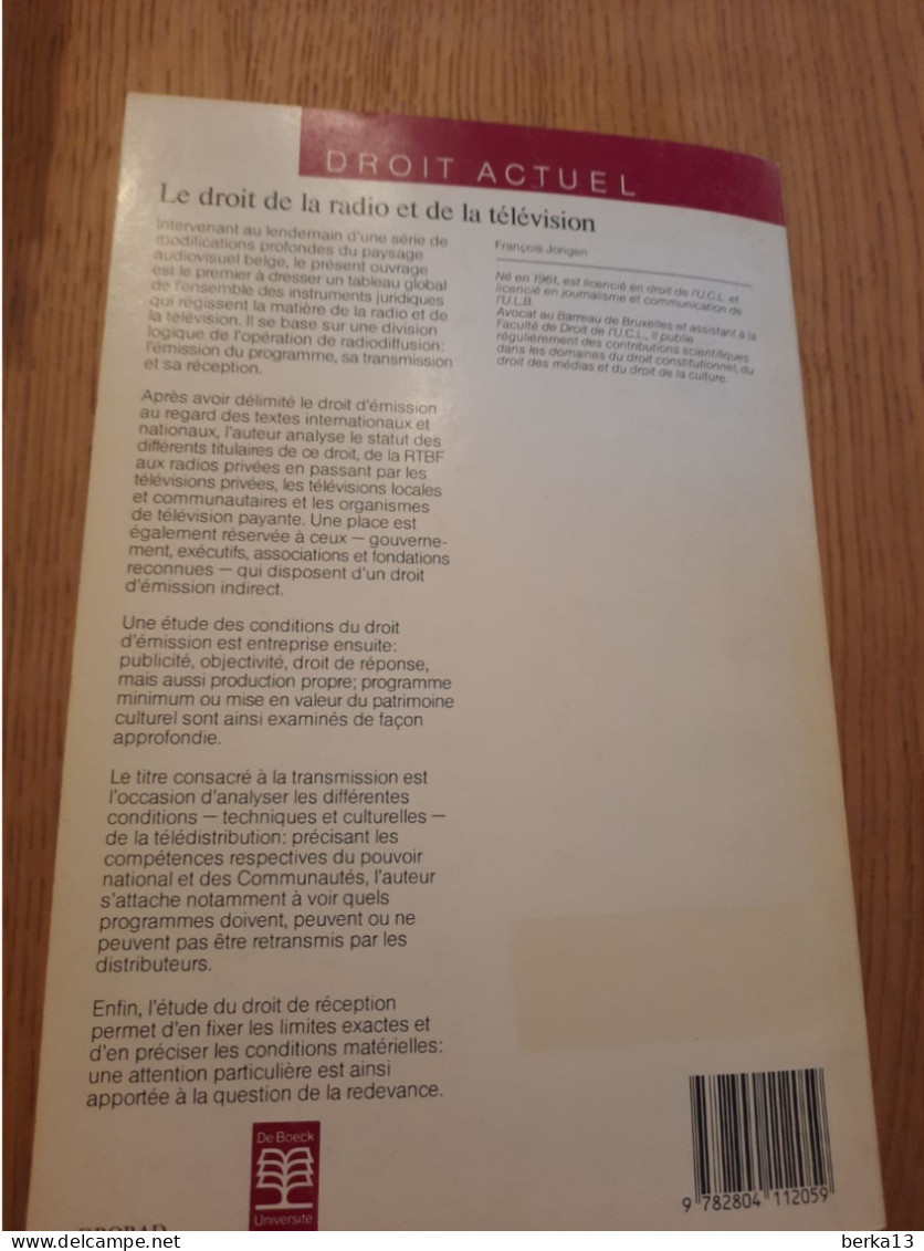 Le droit de la radio et de la télévision JONGEN 1989