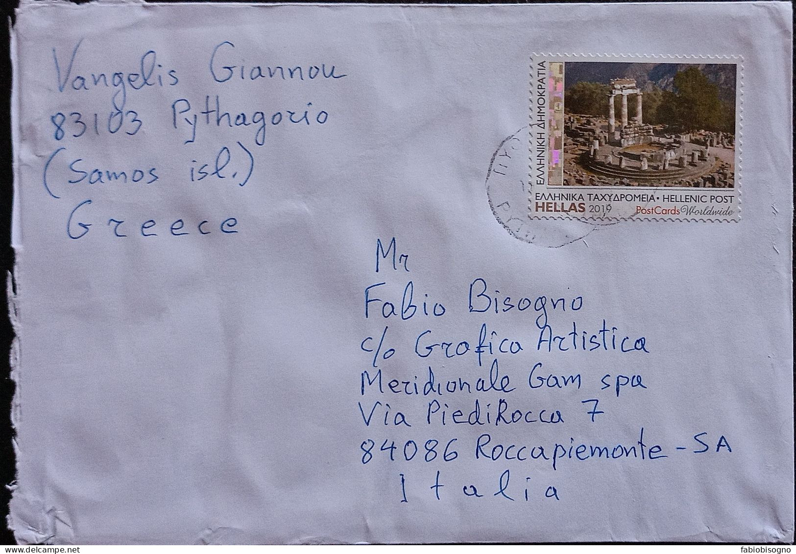 Hellas 2019 Postcards Worldwide - Letter To Italy - Brieven En Documenten