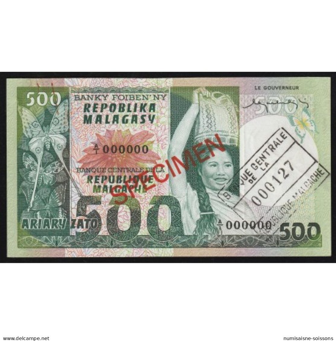 MADAGASCAR - PICK 64 - 500 FRANCS / 1000 ARIARY - SPECIMEN - NON DATÉ - SUP - Madagascar