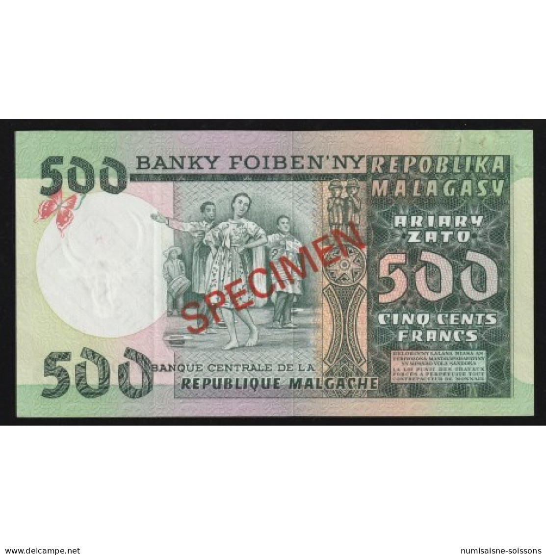 MADAGASCAR - PICK 64 - 500 FRANCS / 1000 ARIARY - SPECIMEN - NON DATÉ - SUP - Madagascar