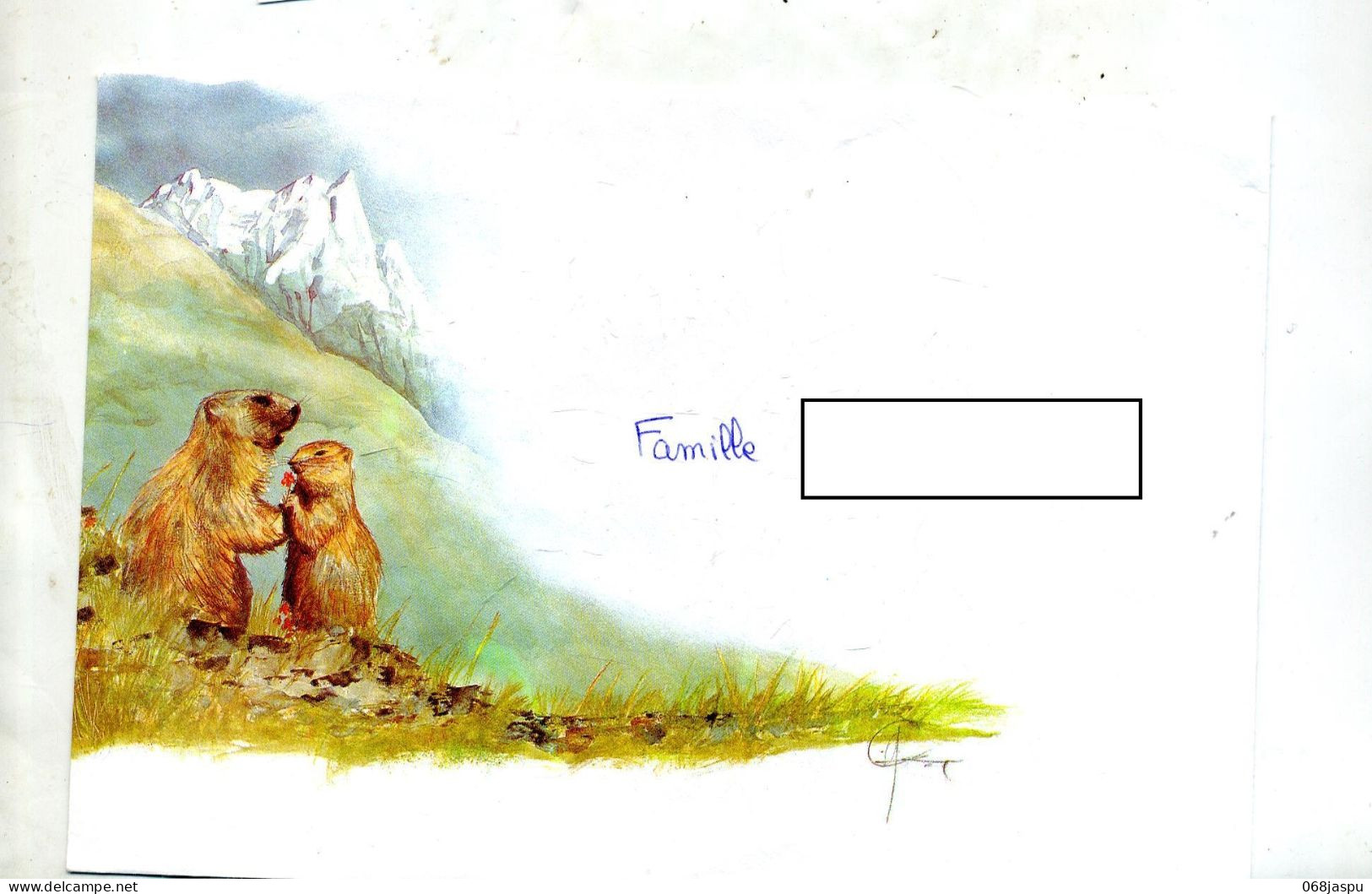 Enveloppe Illustré Marmotte - Sonstige & Ohne Zuordnung