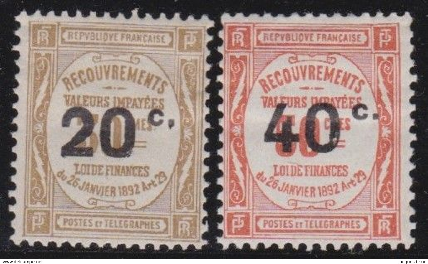 France  .  Y&T   .     Taxe  49/50    .   *        .    Neuf Avec Gomme - 1859-1959 Neufs