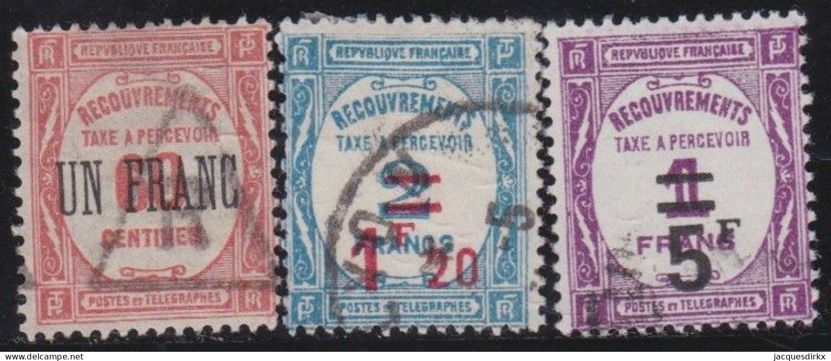 France  .  Y&T   .     Taxe  63/65   .   O      .    Oblitéré - 1859-1959 Oblitérés