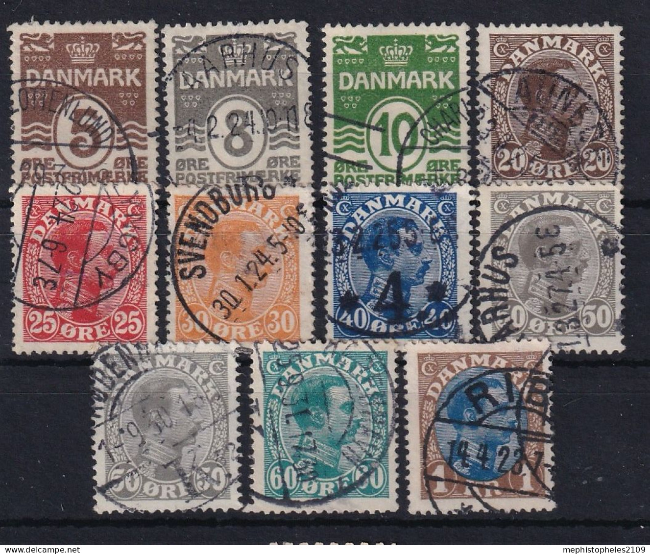 DENMARK 1921 - Canceled - Mi 118-128 - Used Stamps