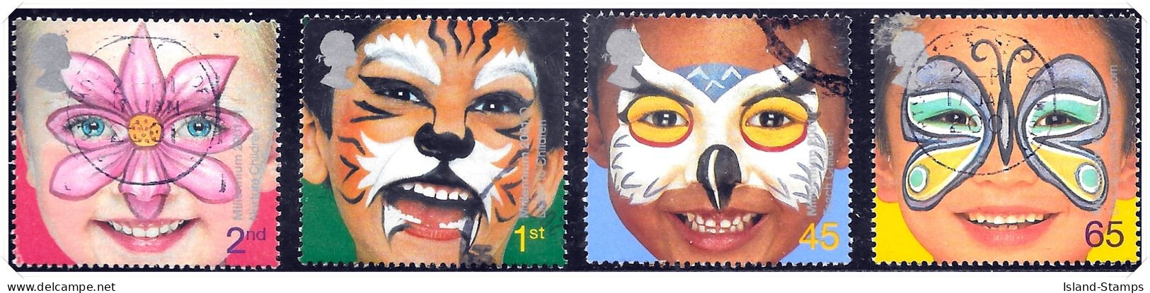 2001 Children's Face Paintings Fine Used Hrd3a - Used Stamps