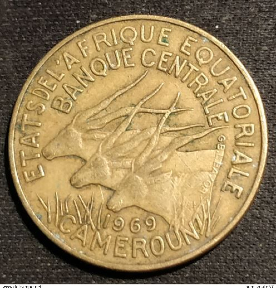 CAMEROUN - ETATS DE L'AFRIQUE EQUATORIALE - 10 FRANCS 1969 - KM 2a - Kamerun