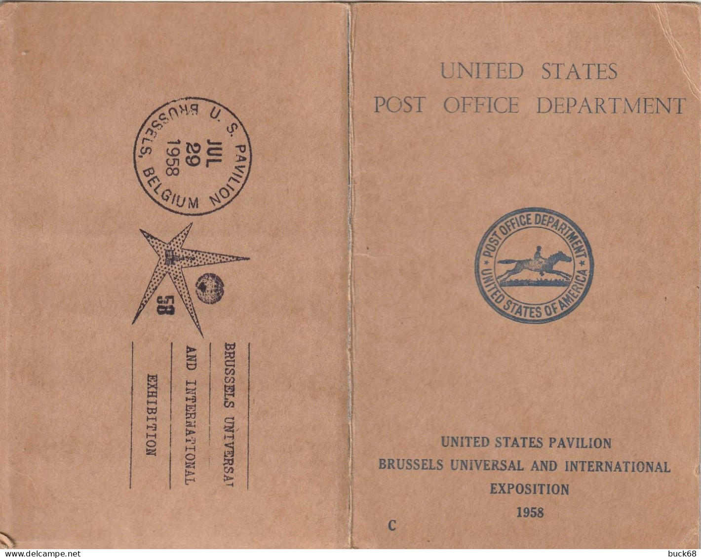 ETATS-UNIS USA Exposition Internationale Bruxelles Brussels Exhibition 29 JUL 1958 U.S. Pavilion Booklet And Odontometer - Variétés, Erreurs & Curiosités