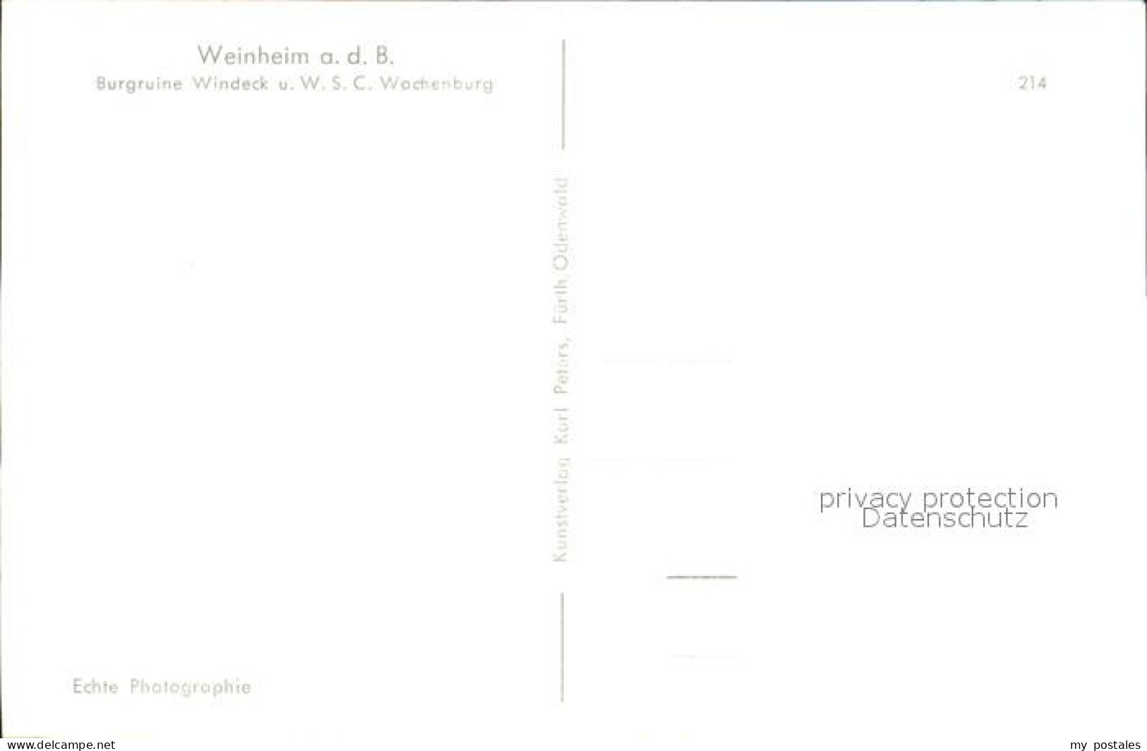 72573070 Weinheim Bergstrasse Burgruine Windeck Wachenburg Weinheim - Weinheim