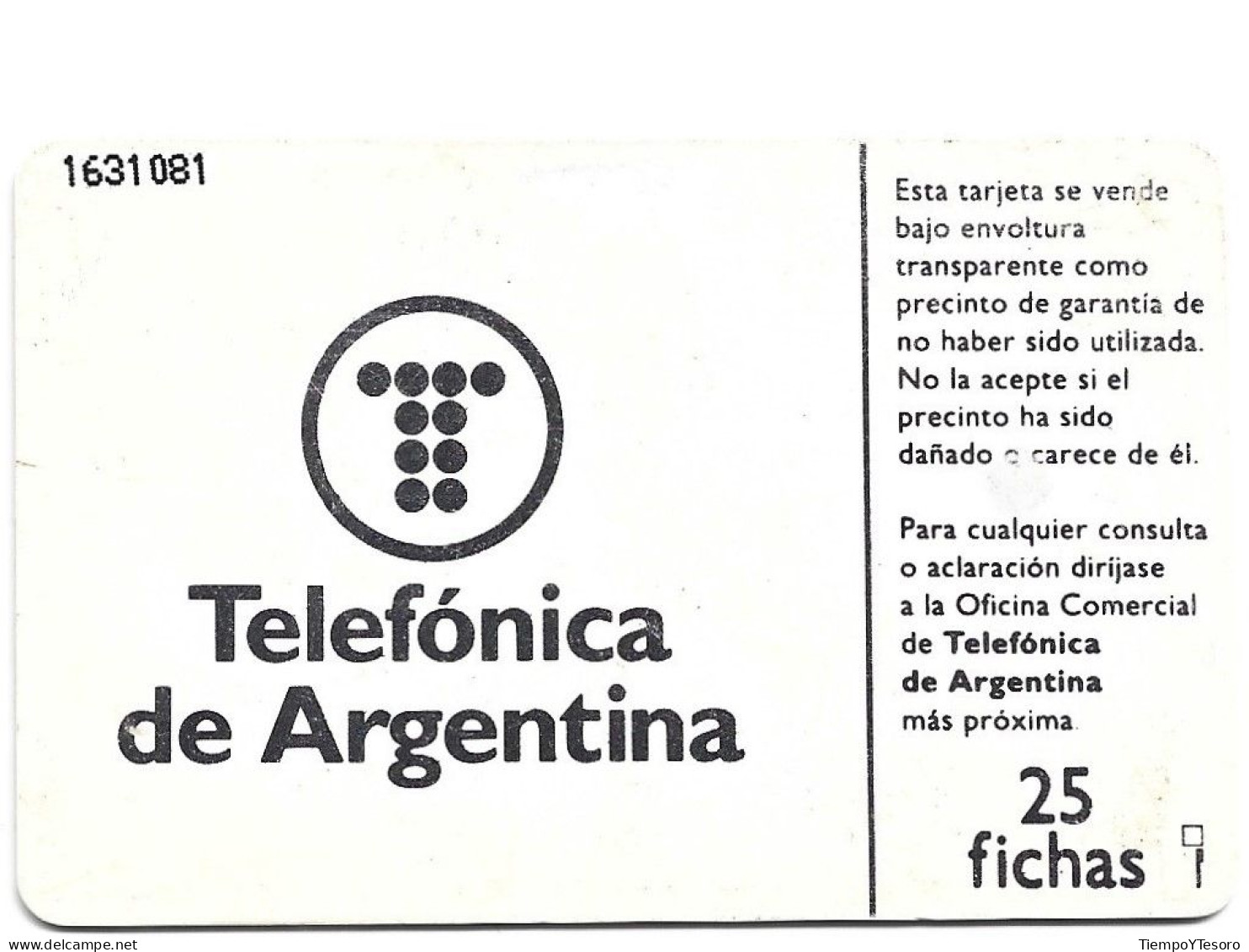 Phonecard - Argentina, Telefónica, World, N°1062 - Argentine