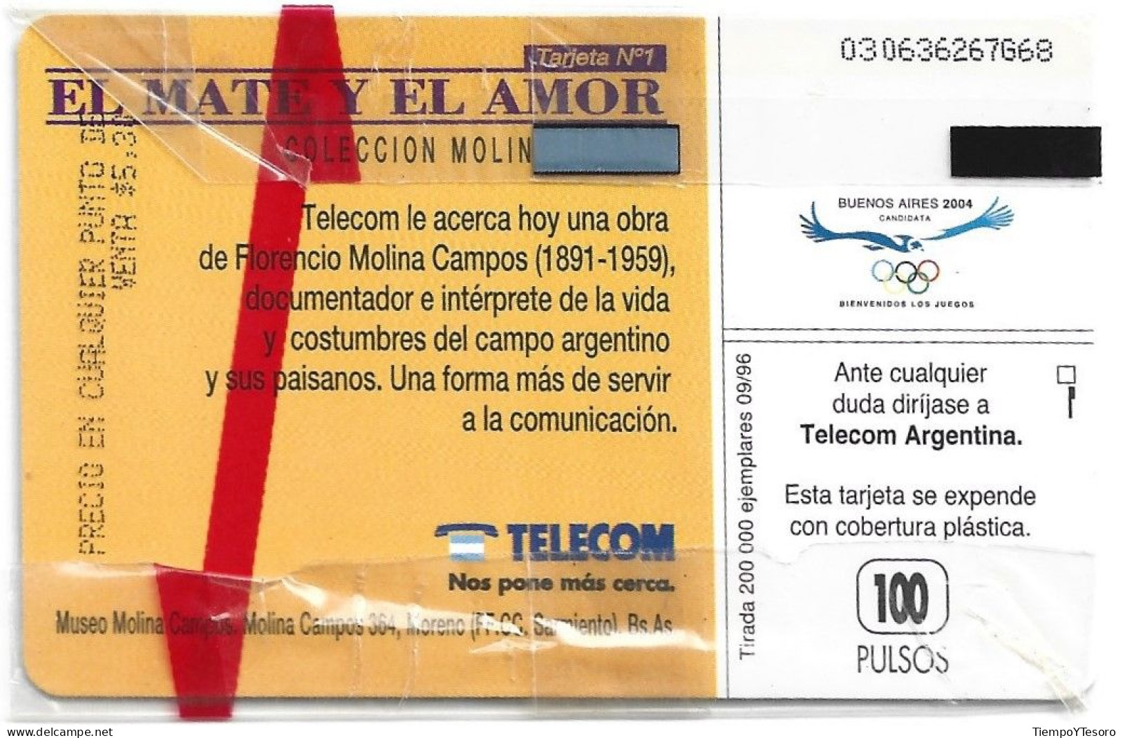 Phonecard - Argentina, Gauchos, Telecom, N°1068 - Argentine