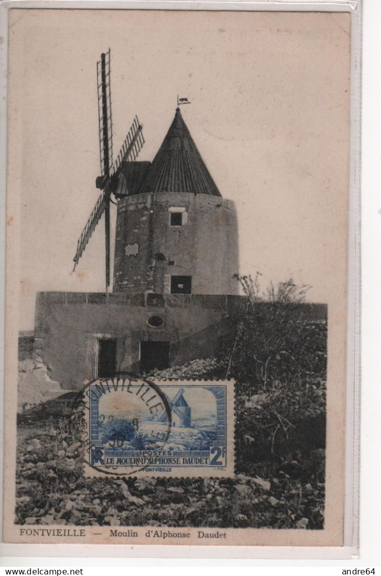 Carte Maximum Avec N°311 Moulin De Daudet Oblitéré Fonvieille 22/8/36  Cote Yvert  D2  245E - 1930-1939