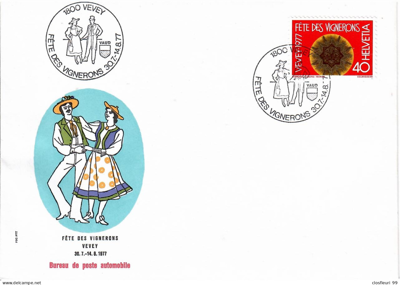 3 Enveloppes  Type, Fête Des Vignerons à Vevey (CH) 1977 - Vinos Y Alcoholes