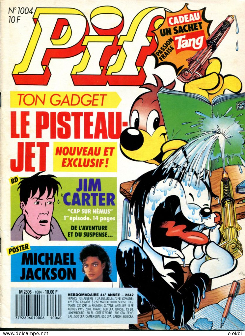 Pif Gadget N°1004 - Jim Carter "Cap Sur Némus (1er épisode)" - Mickaël Jackson De A à Z - Pif Gadget