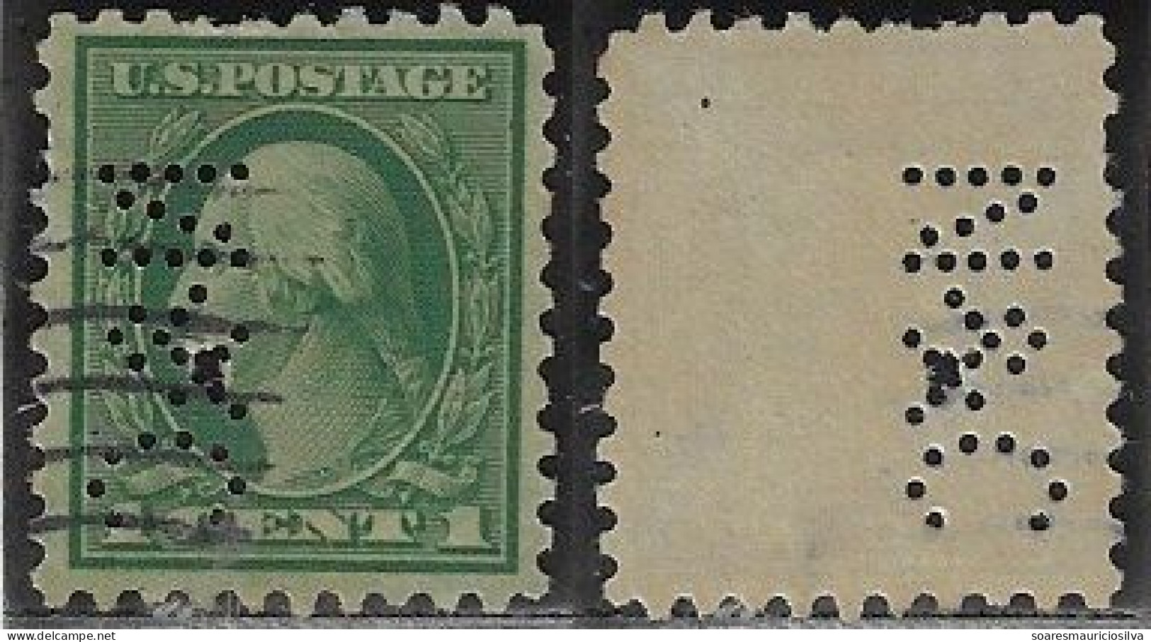 USA United States 1917/1919 Stamp With Perfin N&C Unidentified In Catalog Lochung Perfore - Perfin