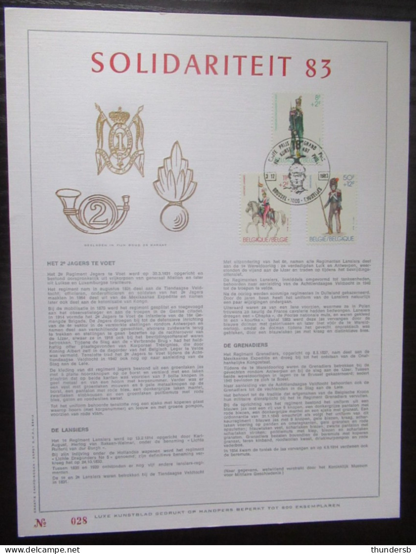 2108/10 'Militaire Uniformen' - Luxe Kunstblad Genummerd - Documenti Commemorativi