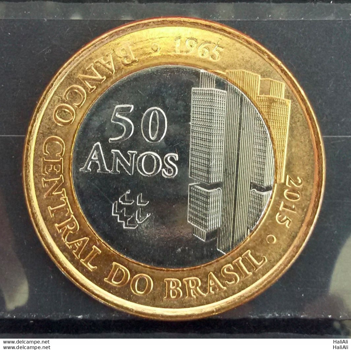 Brazil Coin Central Bank 50 Years UNC 2015 - Brésil