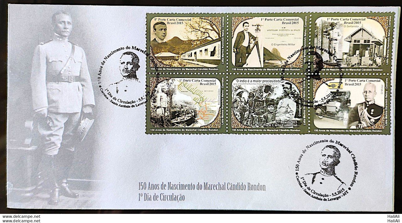 Brazil Envelope FDC 734 Marshal Rondon Militar Communication 2015 CBC MT - Otros & Sin Clasificación