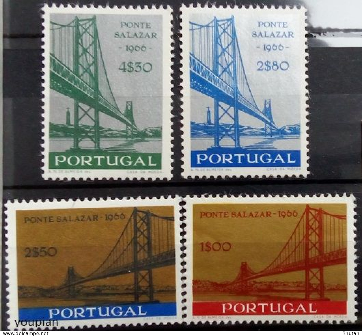 Portugal 1966, Inauguration Of The Salazar Bridge In Lisbon, MNH Stamps Set - Neufs