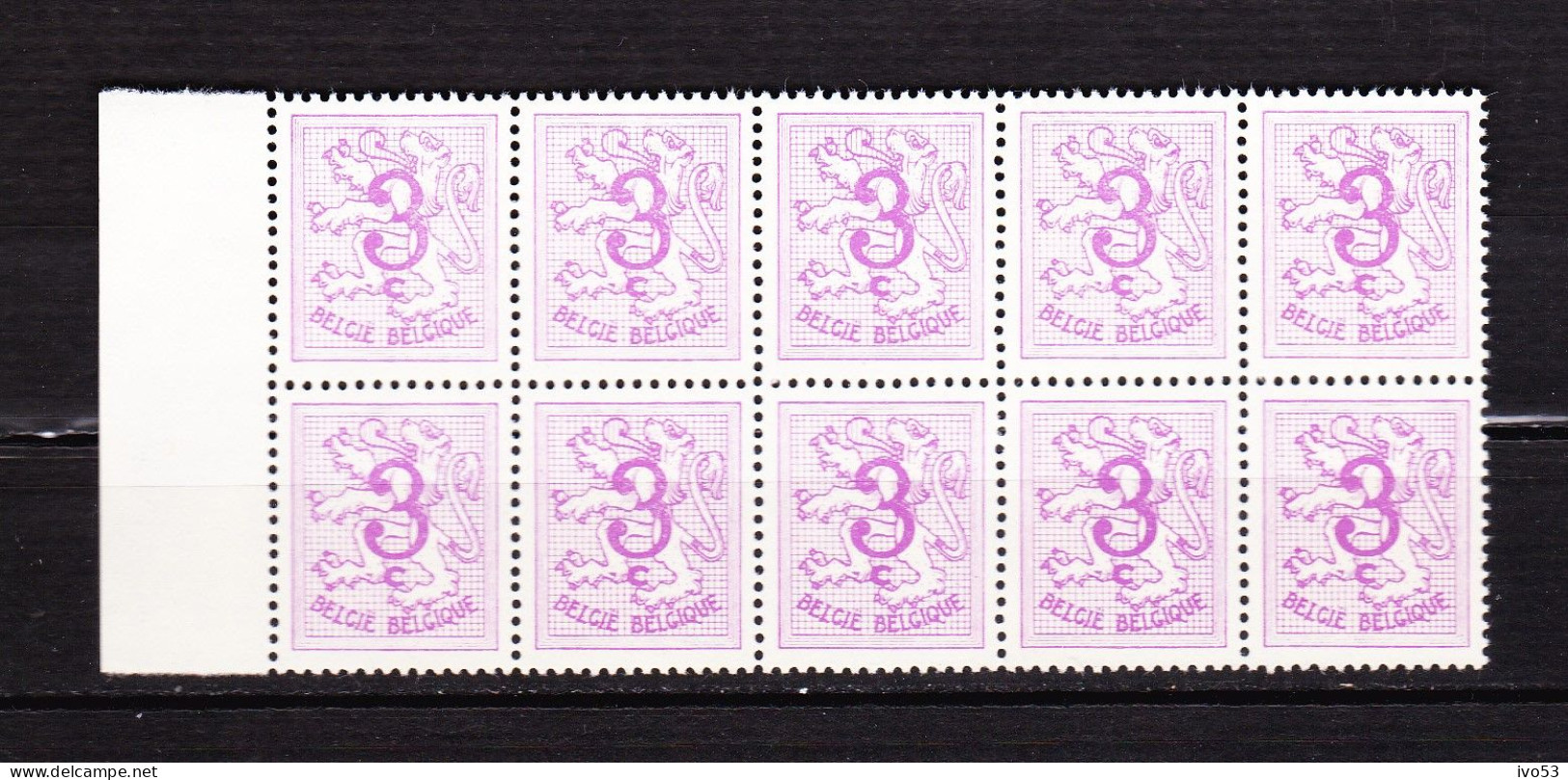 1957 Nr 1026B** Zonder Scharnier,blokje Van 10.Cijfer Op Heraldieke Leeuw. - 1951-1975 Heraldieke Leeuw