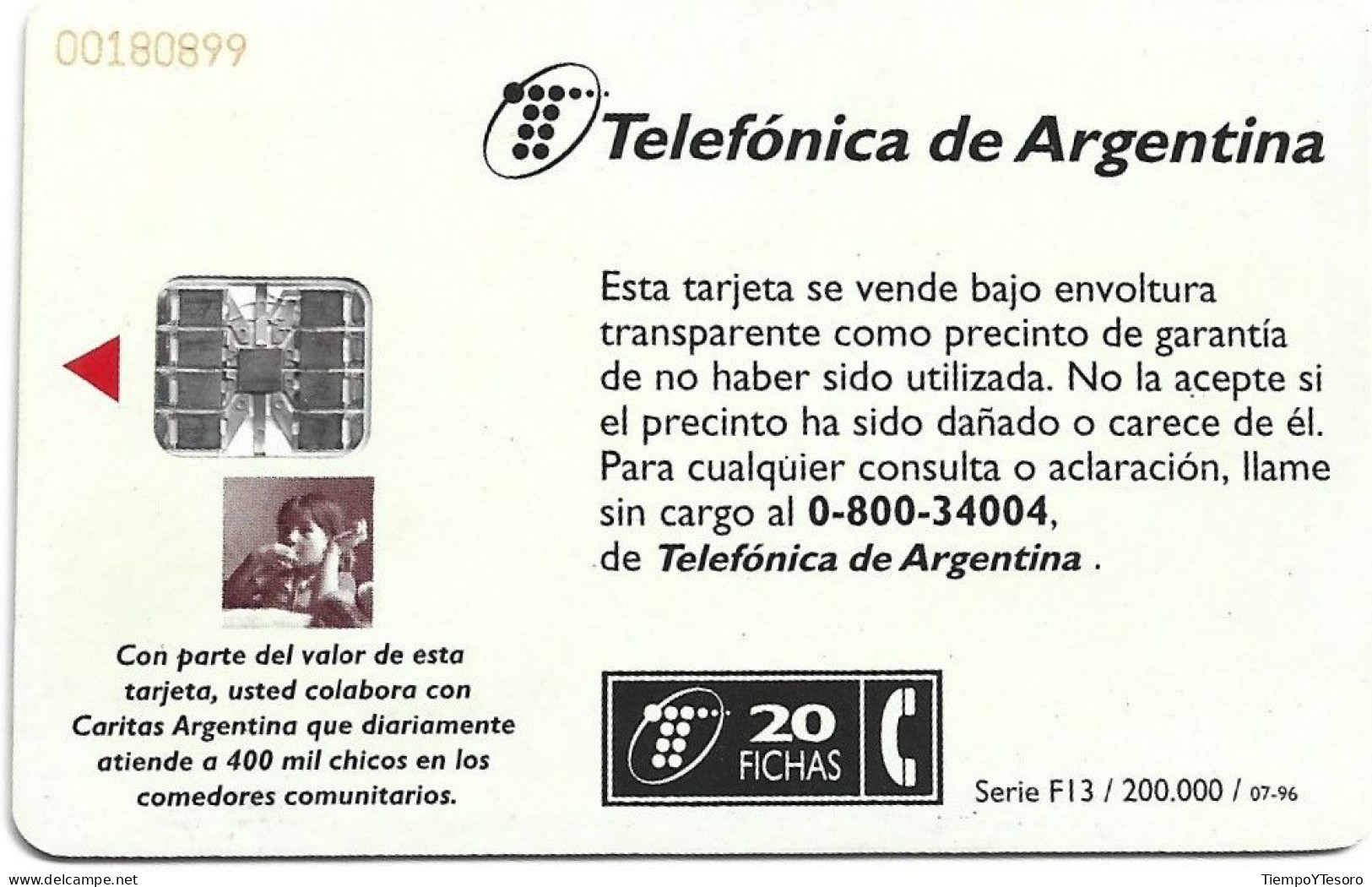 Phonecard - Argentina, Caritas Argentina, Telefónica, N°1078 - Argentine