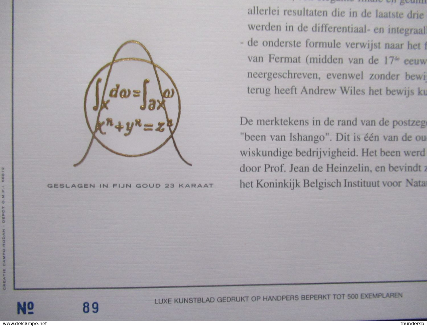 2890 'Exacte Wetenschappen' - Luxe Kunstblad Genummerd - Commemorative Documents