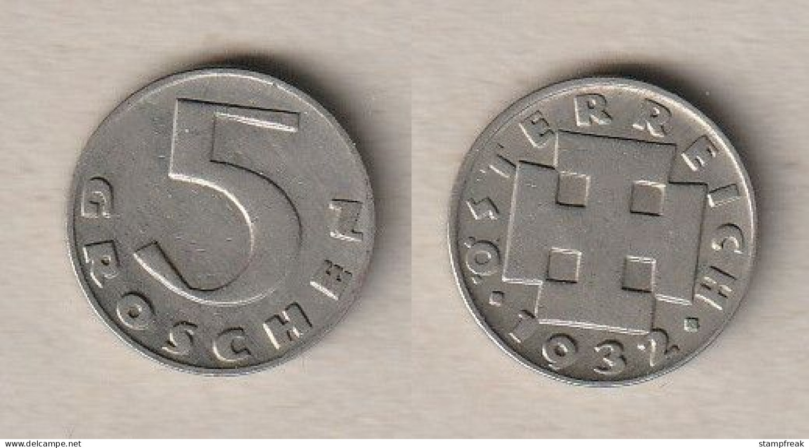 02219) Österreich, 5 Groschen 1932 - Autriche