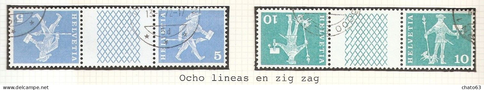 SUIZA.1964 TÈTE BÈCHE. KZ23X CON PUENTE EN ZIG ZAG. - Tete Beche