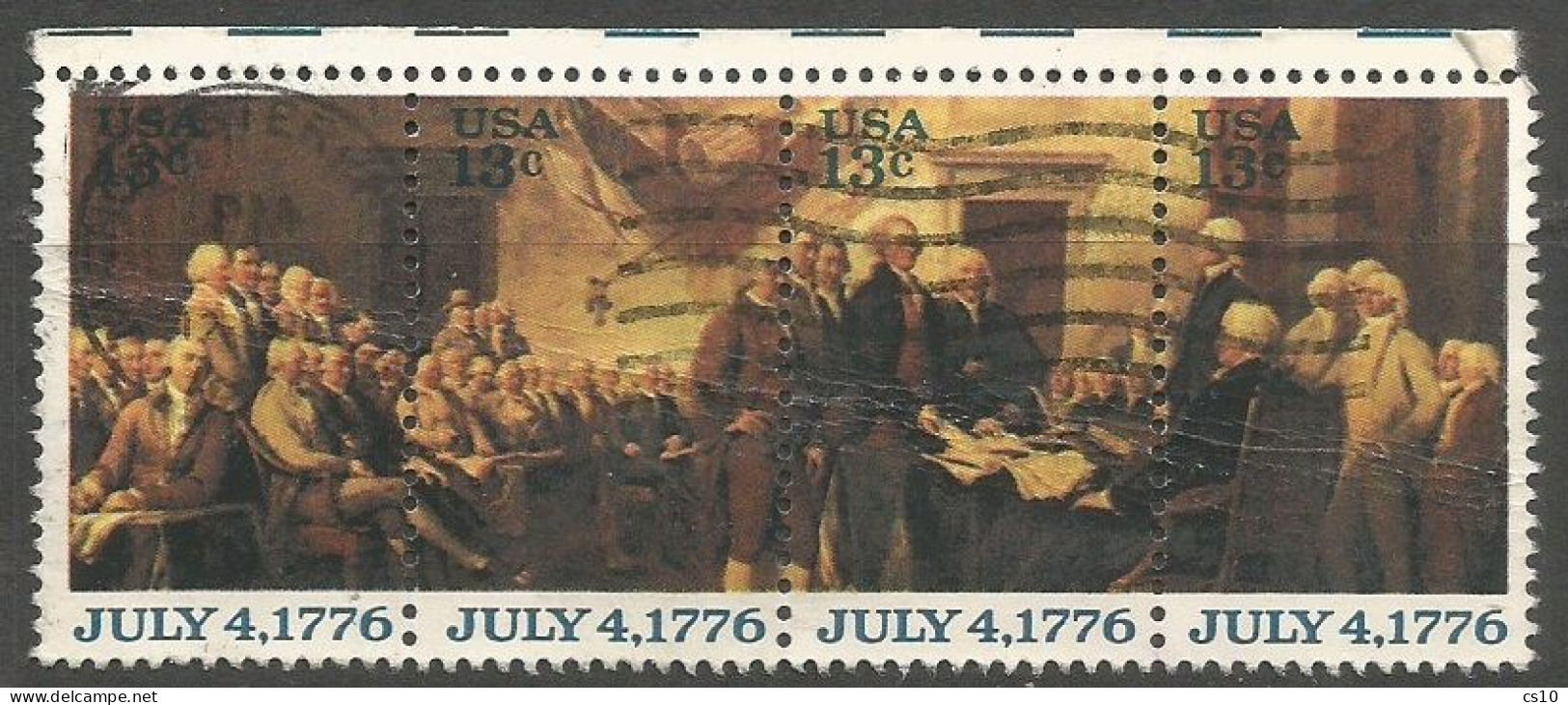 USA 1976 Declaration Of Independence SC.# 1691/94 Cpl 4v Set In Strip4 - VFU - Gebruikt