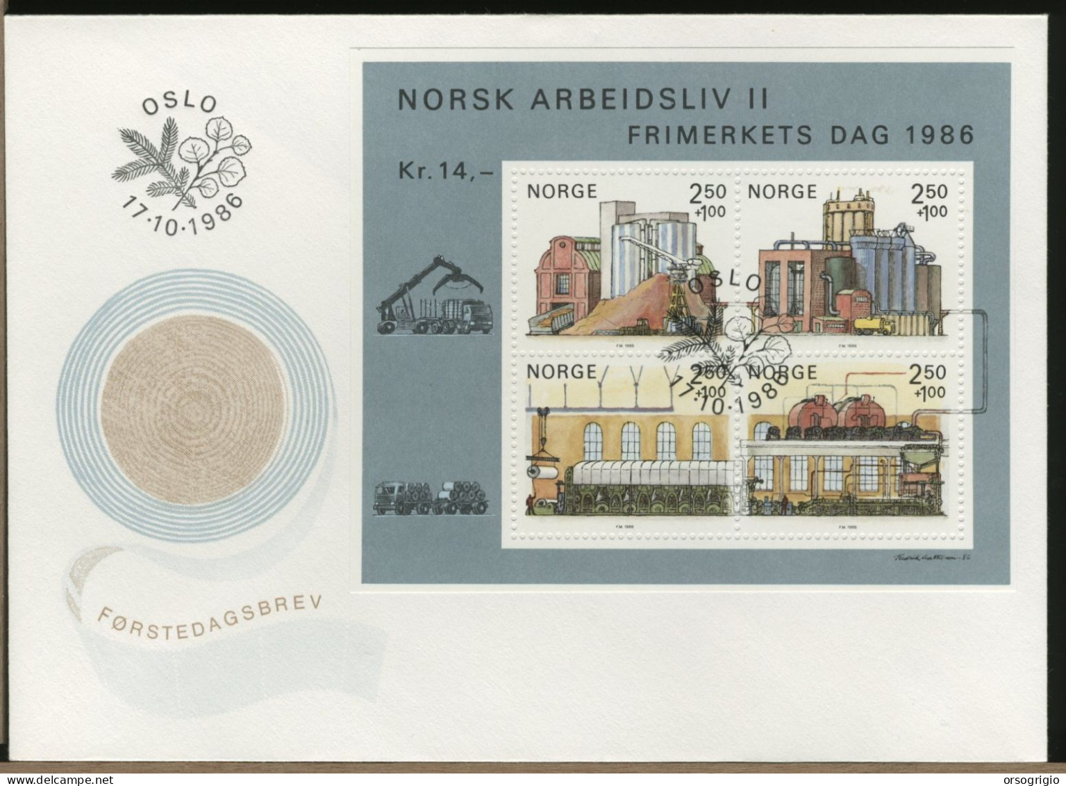 NORVEGIA - NORGE - FDC 1986 - FRIMERKETS - FDC