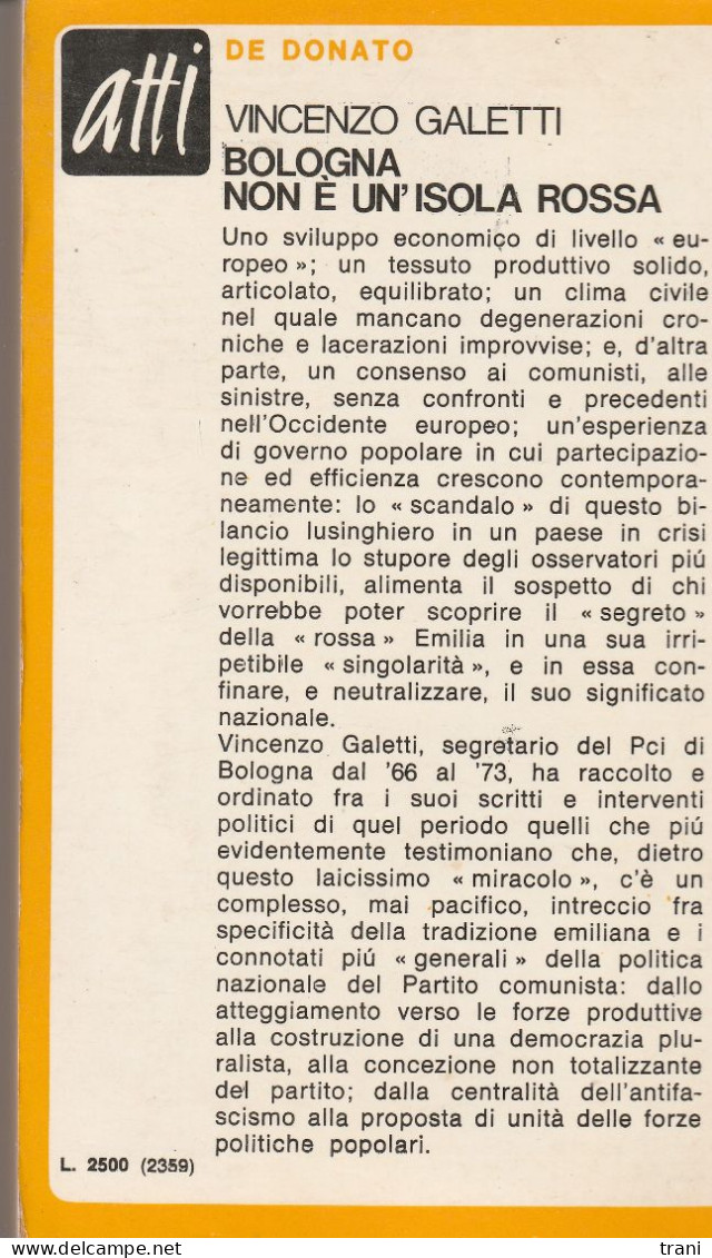 BOLOGNA NON E' UN'ISOLA ROSSA - Vincenzo Galetti - Journalistiek