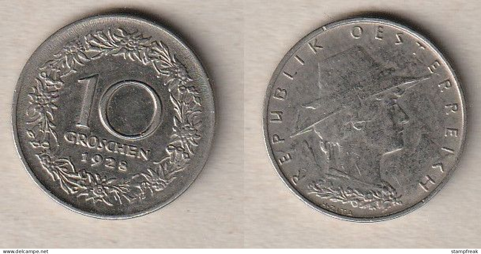 02214) Österreich, 10 Groschen 1928 - Autriche