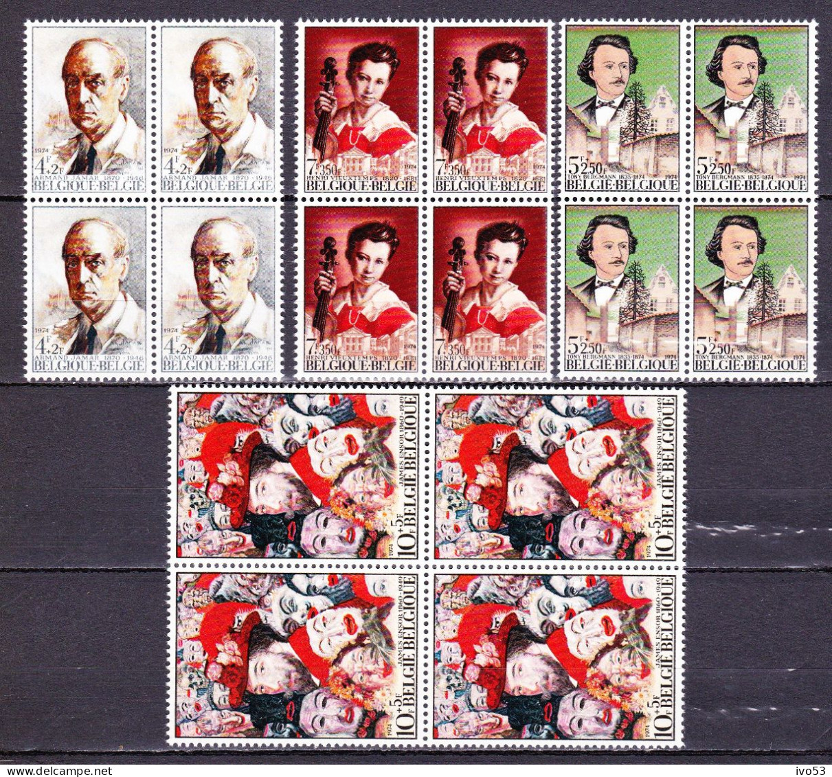 1974 Nr 1708-11** Zonder Scharnier,blokjes Van 4.Culturele Uitgifte. - Neufs