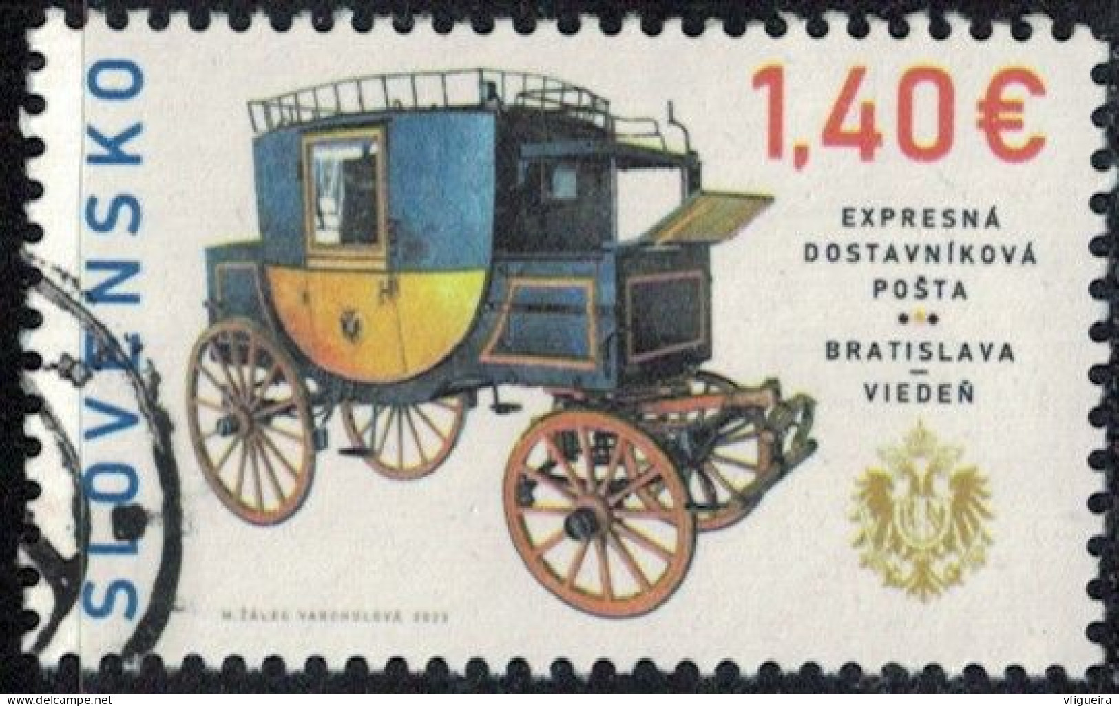 Slovaquie 2023 Oblitéré Used Service De Diligence Express Bratislava Vienne Y&T SK 881 SU - Used Stamps