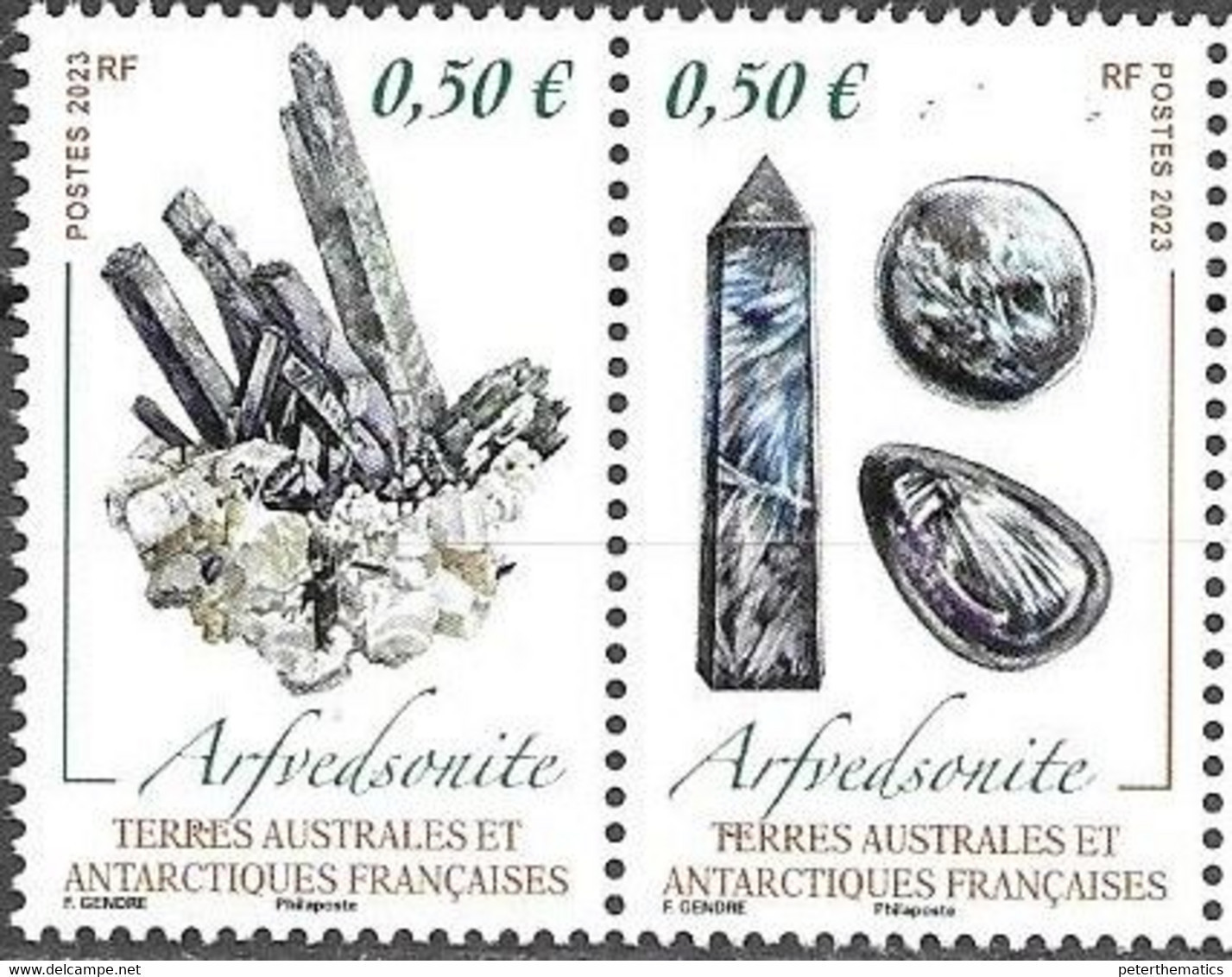 FRENCH ANTARCTIC, TAAF, 2023, MNH, MINERALS, 2v - Minerales