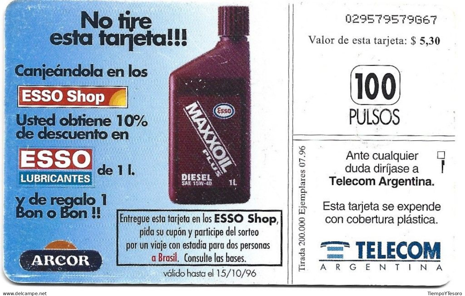 Phonecard - Argentina, MaxxiDiesel, Esso, N°1082 - Argentinien