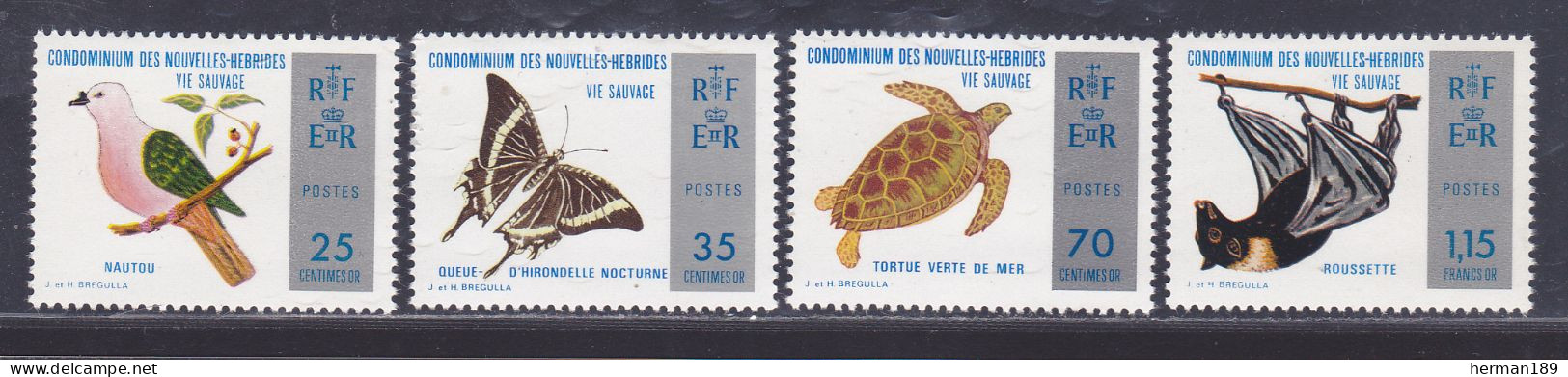 NOUVELLES-HEBRIDES N°  378 à 381 ** MNH Neufs Sans Charnière, TB (D6578) Protection De La Vie Sauvage - 1974 - Unused Stamps