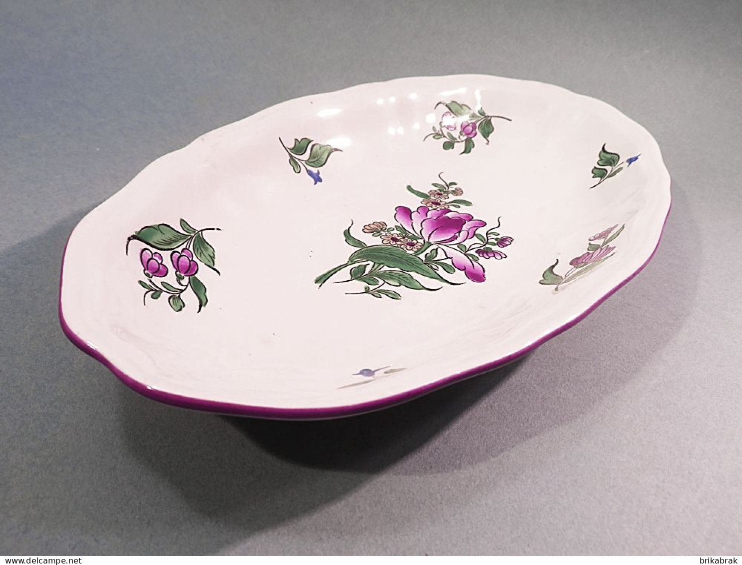 RAVIER DEMI PORCELAINE KG LUNEVILLE REVERBERE - Tulipe Fleur