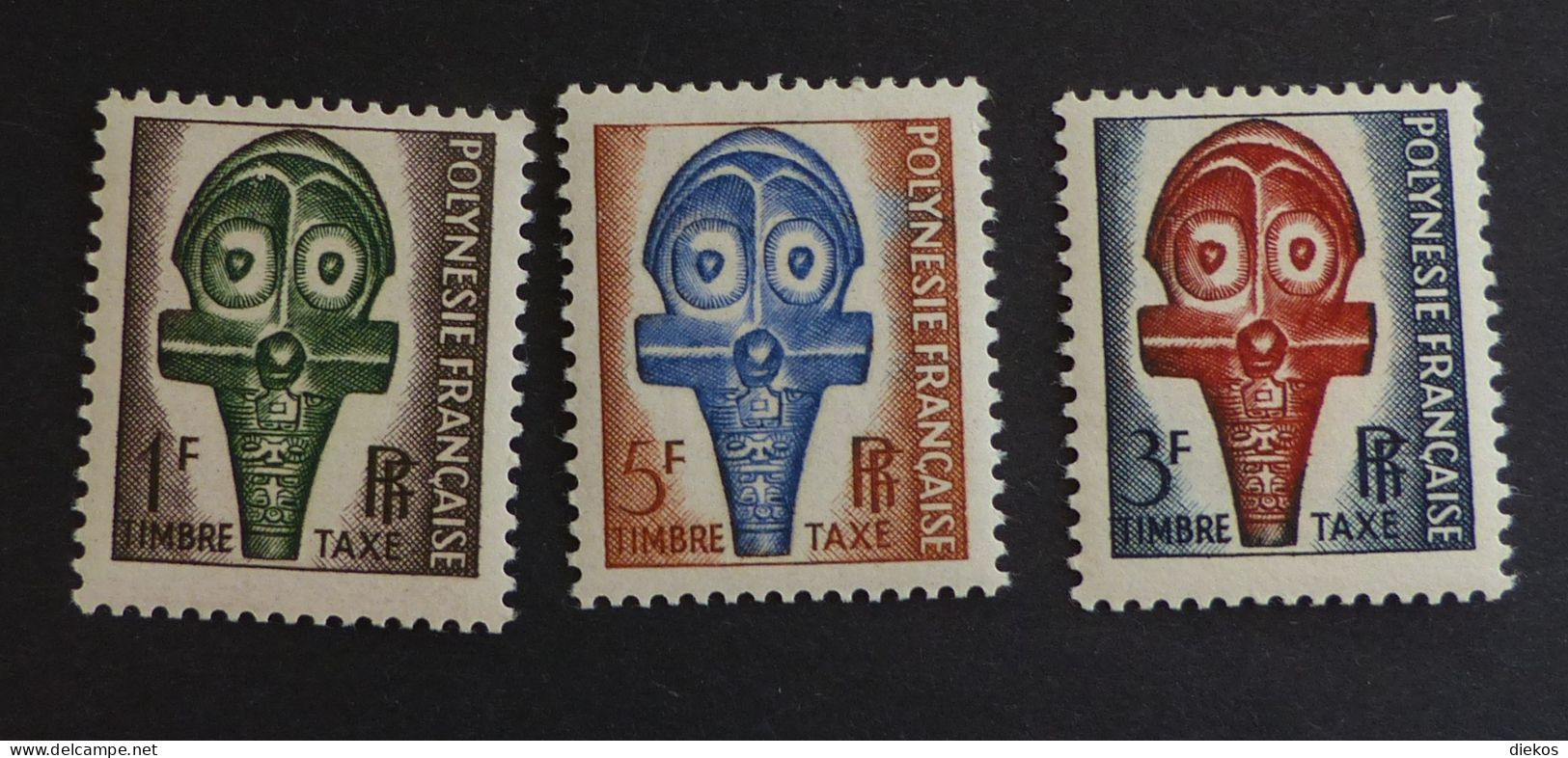 French Polinesie 1958   Mi#1-3  Postfrisch **  MNH  #6438 - Timbres-taxe