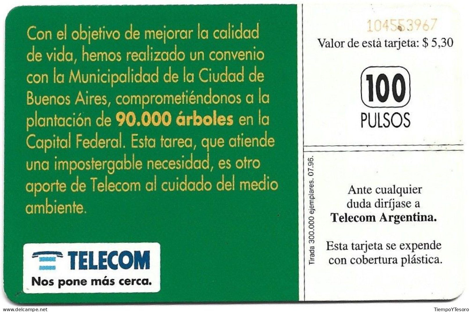 Phonecard - Argentina, Nature Messages, Telecom, N°1098 - Argentinië