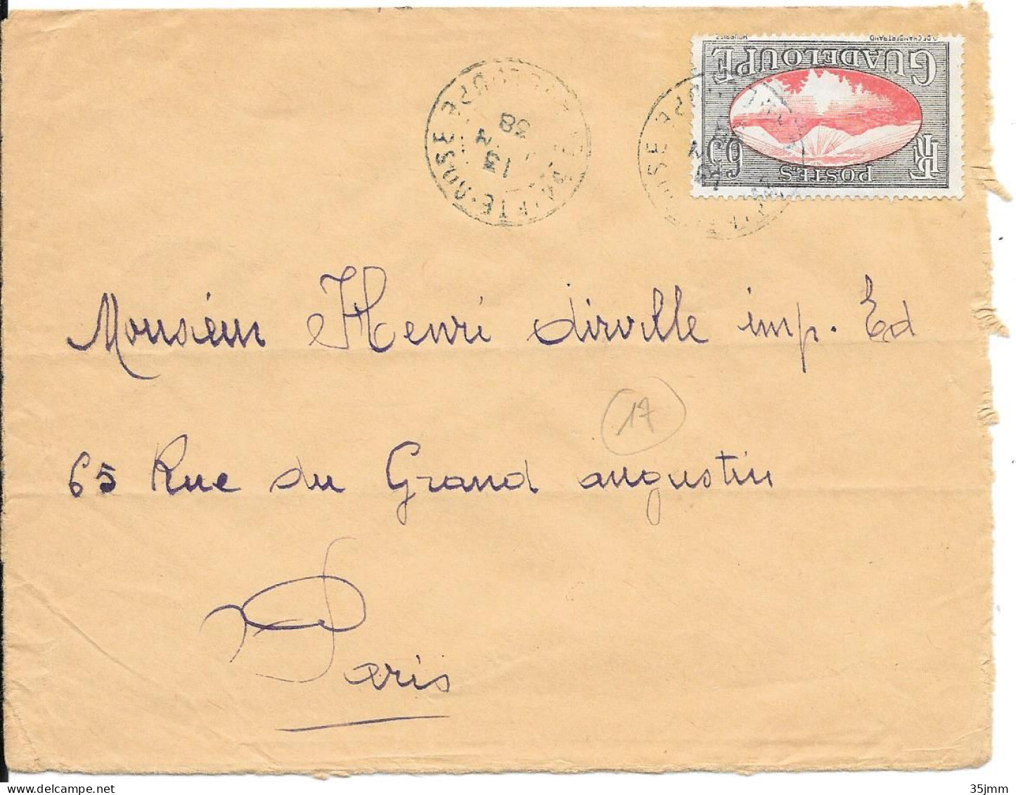 Lettre  Guadeloupe Sainte Rose 1938 - Cartas & Documentos