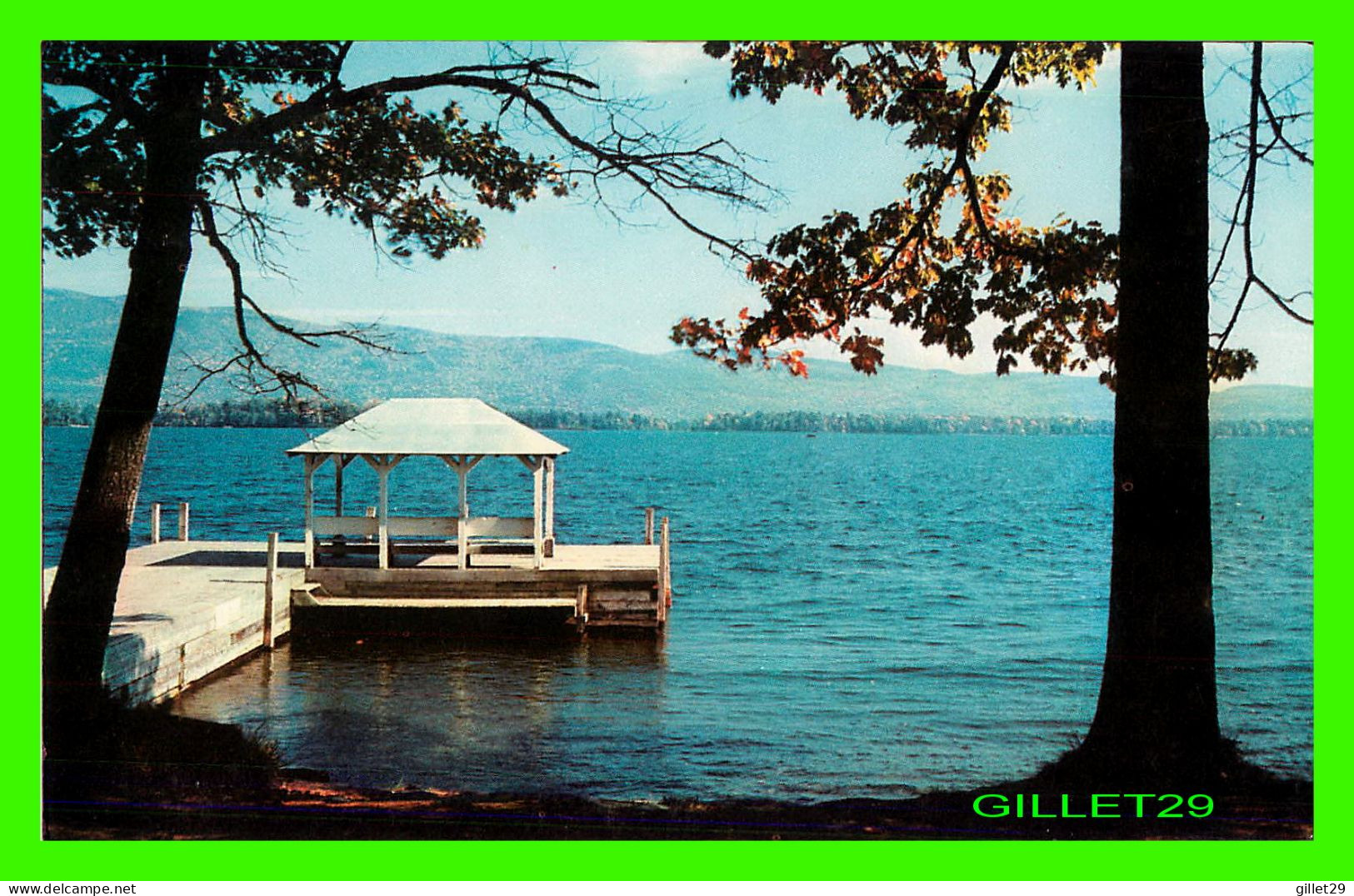 LAKE GEORGE, NY - " DIAMOND POINT " - COLOR BY ART JONES -  TICHNOR BROS INC - - Lake George