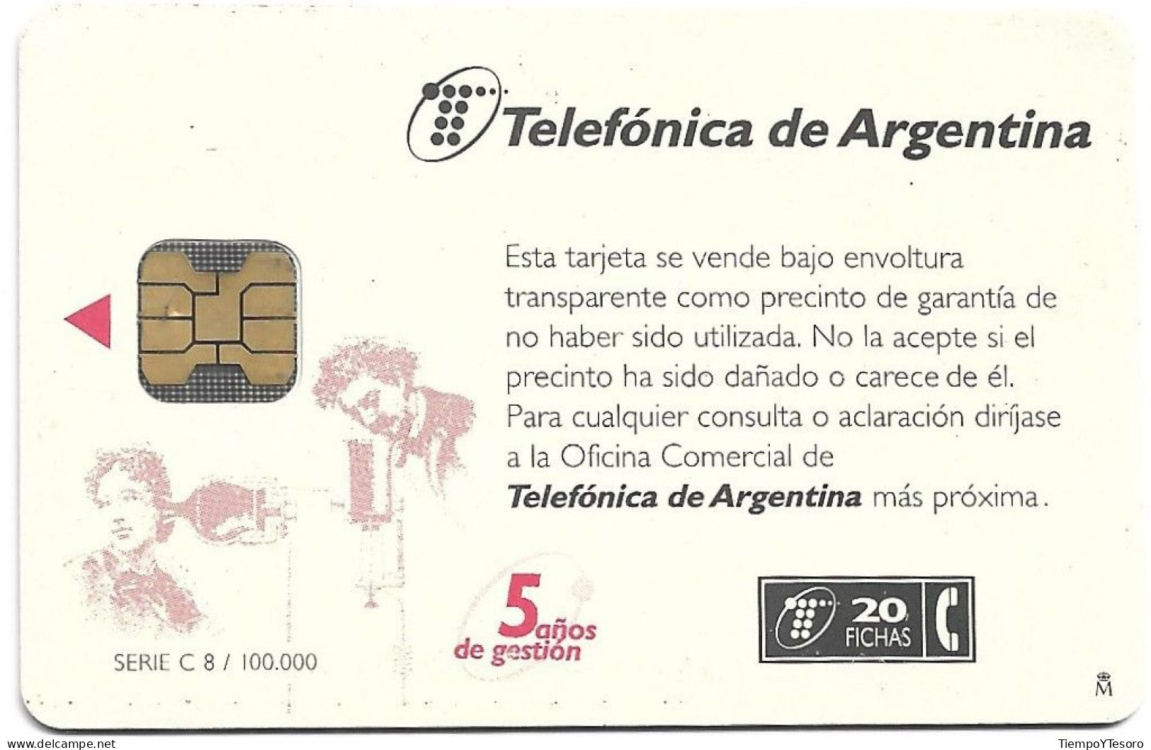 Phonecard - Argentina, Homage, Telefónica, N°1100 - Argentinië