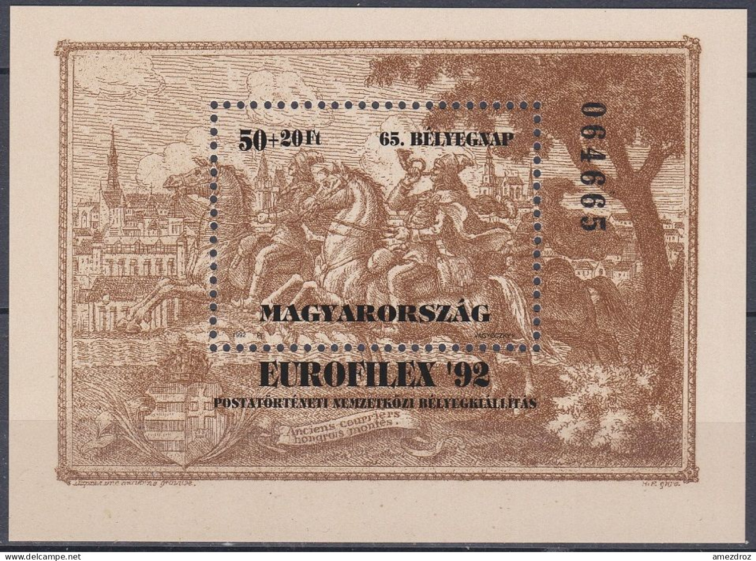 Hongrie 1992 NMH ** Exposition Internationale De Timbres EUROPHILEX `92, Budapest (1B) - Neufs