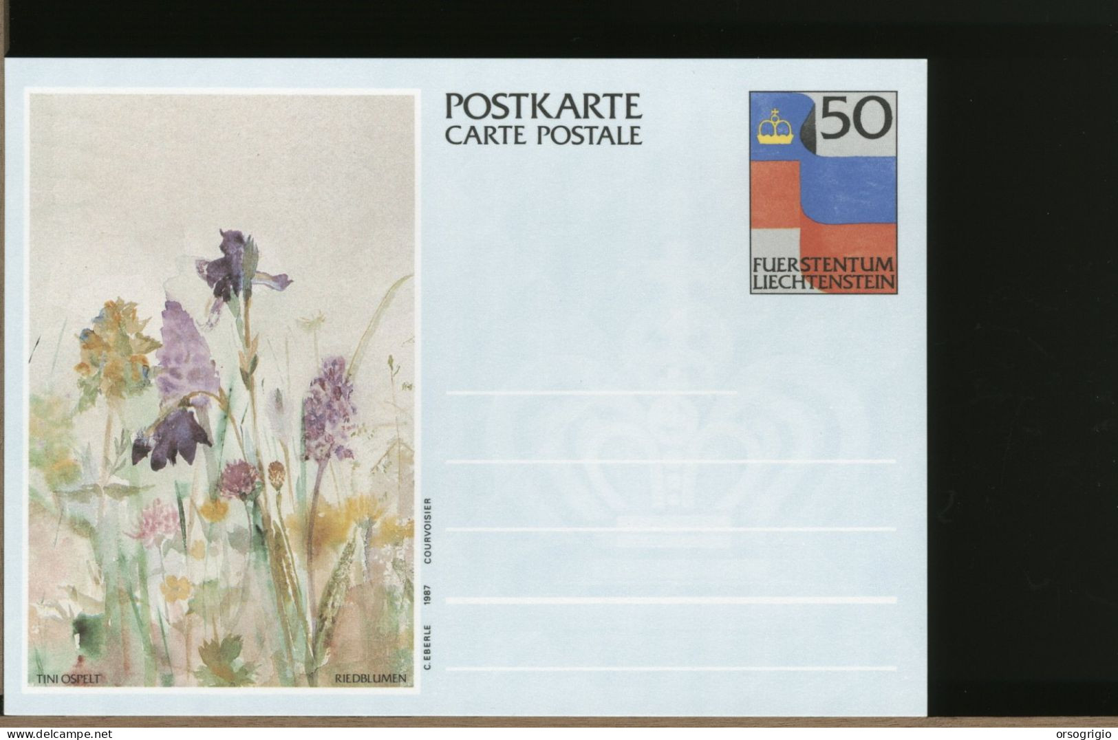 LIECHTENSTEIN - Cartolina Intero Postale - POSTKARTE - IRIS - Ganzsachen