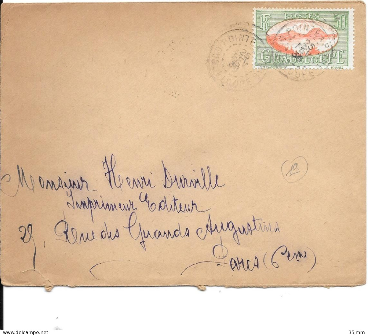 Lettre  Guadeloupe Pointe à Pitre 1936 - Storia Postale